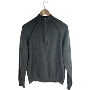 Vintage Tailor Men's Gray Half Zip Long Sleeve Mock Neck Pullover Sweater Top M